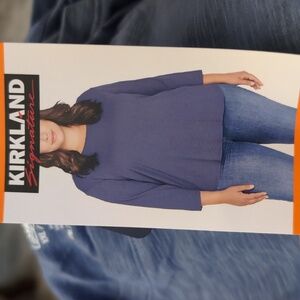XXL 💙 Kirkland signature ladies 3/4 sleeve cotton slub t-shirt